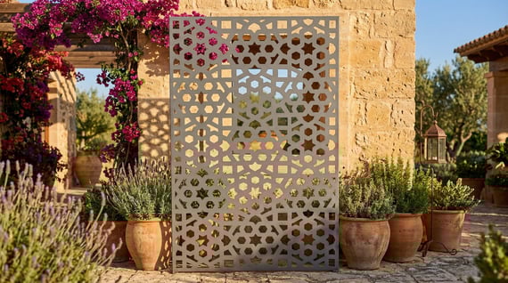 Moroccan Steel Decorative Garden Screen 1.8m