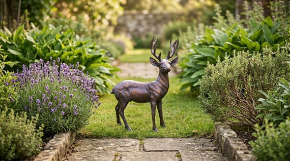 Stag Buck Garden Sculpture Ornament Small