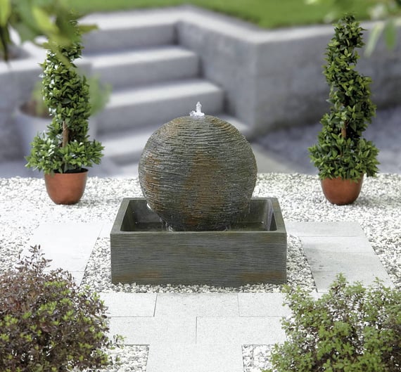 Dark Planet Stone Water Feature Detail