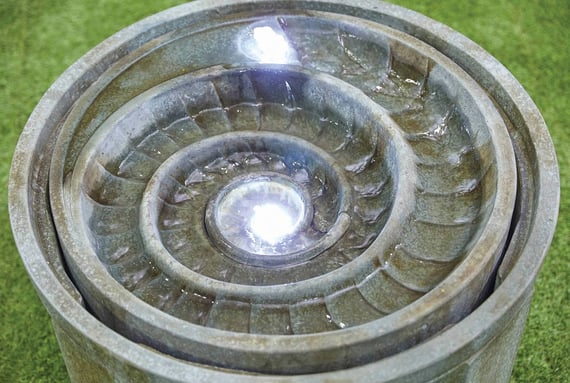 Fossil Stone Water Feature Detail