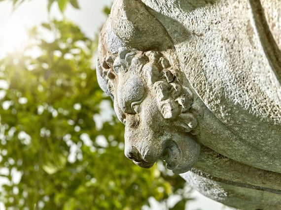 Lioness Stone Water Feature Basin Detail