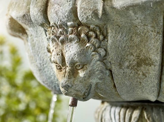 Lioness Stone Water Feature Lion Detail
