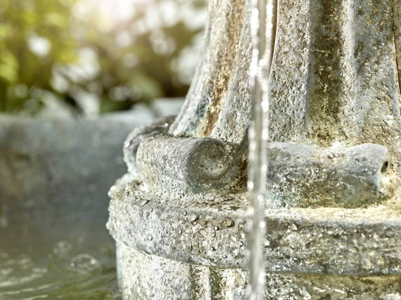 Lioness Stone Water Feature Scroll Detail
