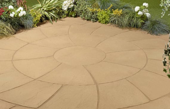 Abbey 2.4m Twist Circle Garden Patio Kit York Gold