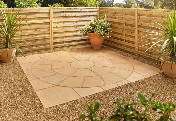 Abbey 2.4m Twist Circle Patio Kit York Gold
