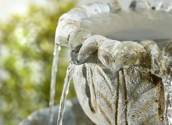 Lioness Stone Garden Fountain Bowl Detail