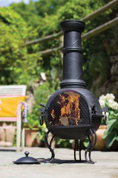 Large Murcia Steel Chimenea with BBQ Grill