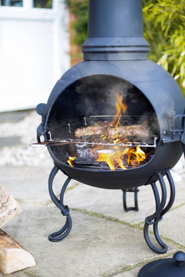 Large Murcia Steel Woodburning Chimenea with Grill