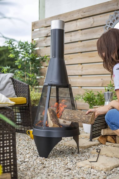 Medium Colarado Mesh Steel Chimenea Woodburner