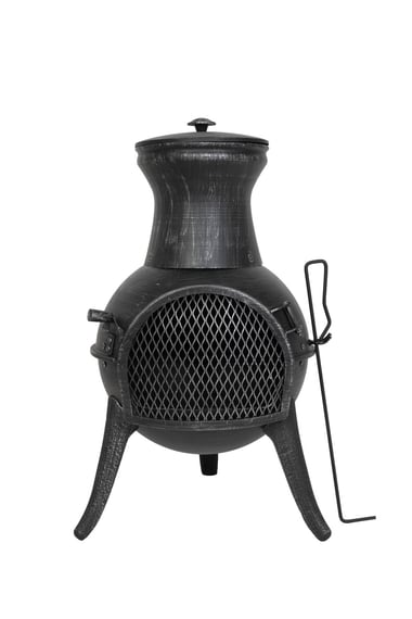 Squat Steel Chimenea with Cast Legs