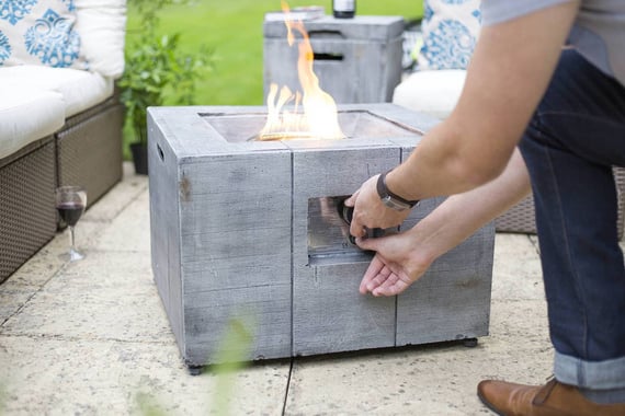 Daytona Wood Effect Gas Firepit Heater