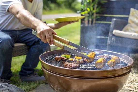 Globe Steel Firepit BBQ with Grill