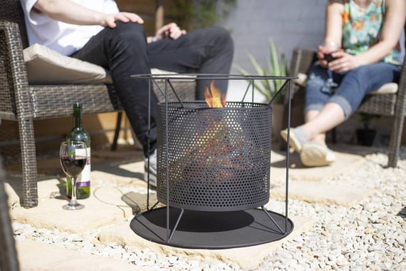 Kora Suspended Steel Patio Chimenea