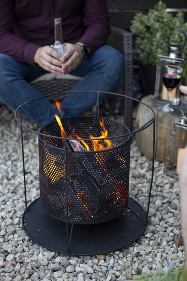 Kora Suspended Steel Woodburning Firepit