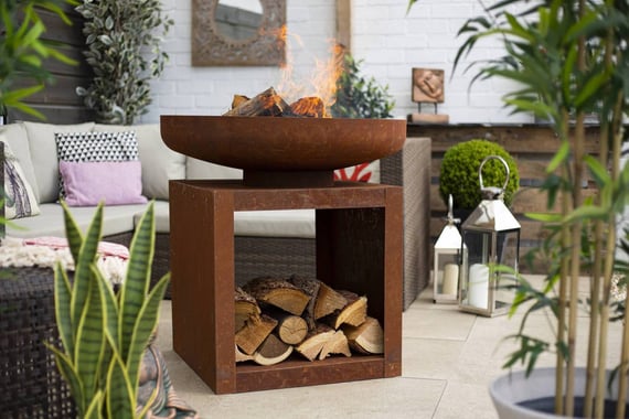 Large Oxidised Kuda Steel Firepit