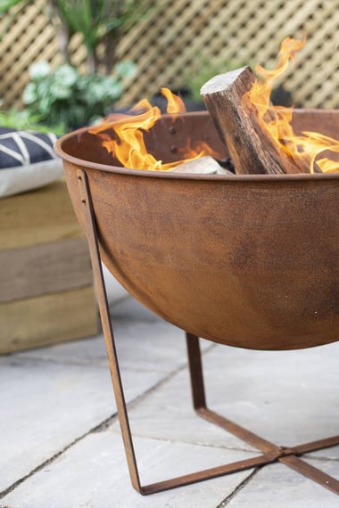 Medium Tamba Steel Firebowl Detail