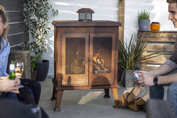 Volantis Oxidised Steel Outdoor Fireplace