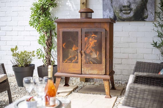 Volantis Steel Outdoor Garden Fireplace