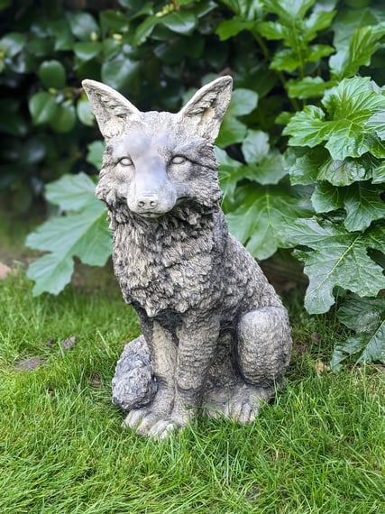 Woodland Fox Garden Ornament Costwold Stone in cast stone