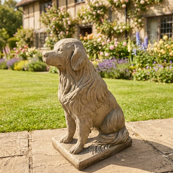 Golden Retriever Garden Statue