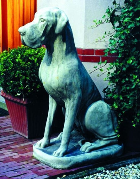 Male Great Dane Stone Statue - Original