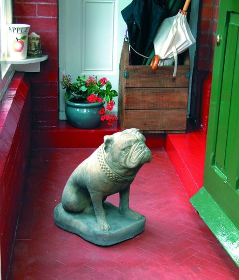 Stone Bulldog Garden Statue Original View