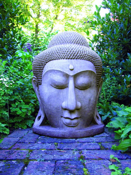 Large Grand Buddha Head Statue in cast stone