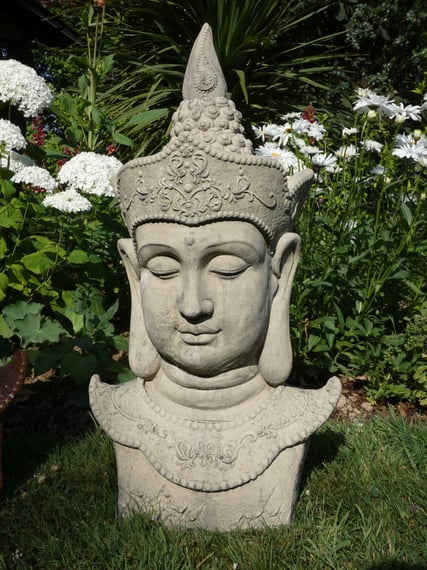 Large Thai Buddha Head Statue in Stone C0436