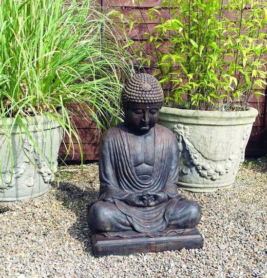 Seated Meditating Buddha in Burnt Umber