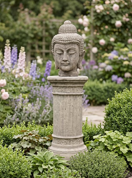 Stone Buddha Head Statue