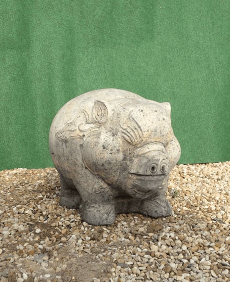 Thai Pig Stone Statue in cast stone