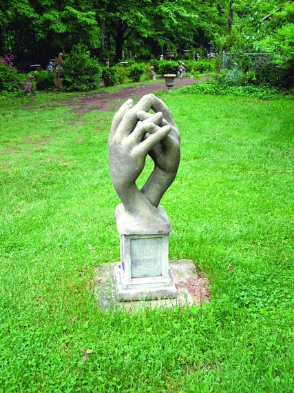 Entwined Hands Garden Statue - Original Cotswold Stone Finish