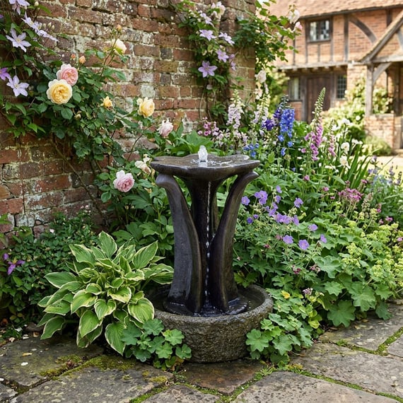 Flower Stone Fountain