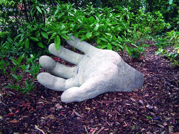 Giant Left Hand Garden Statue Lying Down