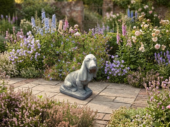 Large Bassett Hound Garden Statue