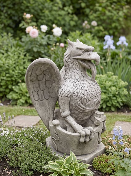 Heraldic Griffin Garden Statue