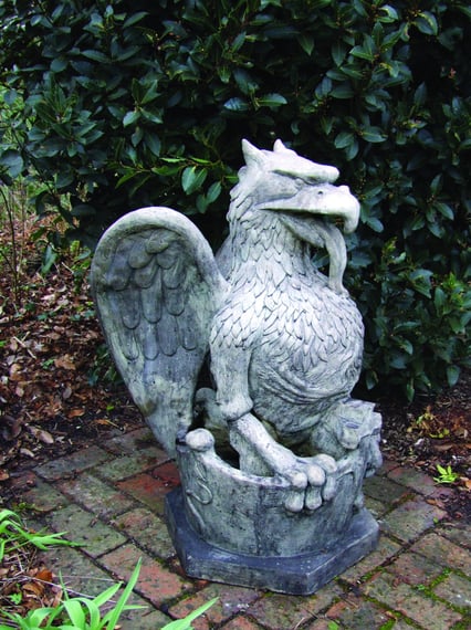 Heraldic Griffin Garden Statue in cast stone