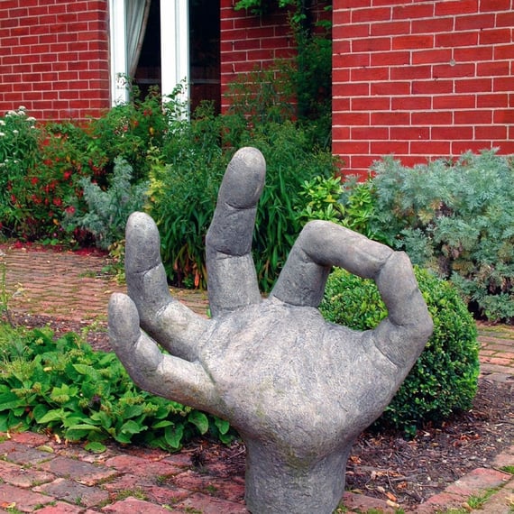 OK Hands Garden Statue