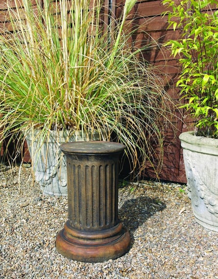 Doric Column Stone Garden Pedestal in Burnt Umber