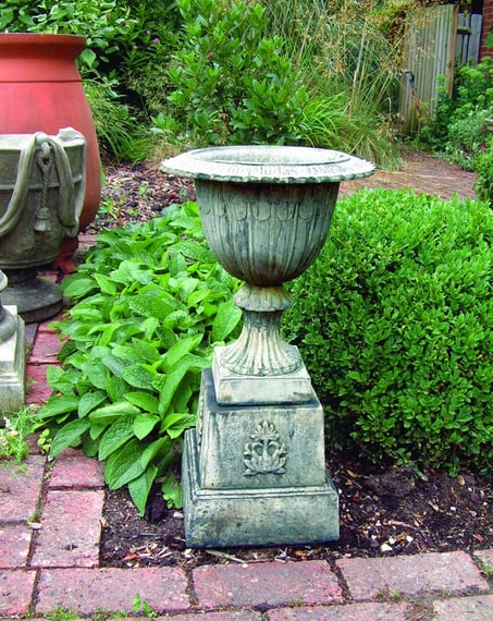 Vienna Emblem Motif Stone Garden Pedestal - Original Photo