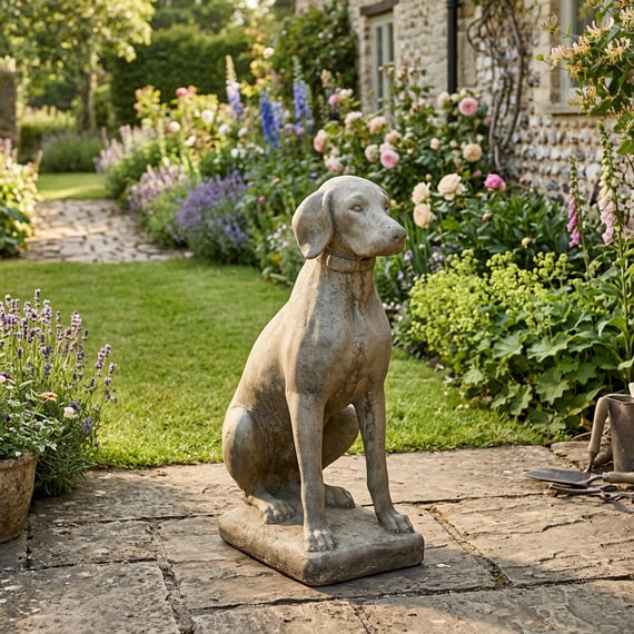 Pointer Garden Statue