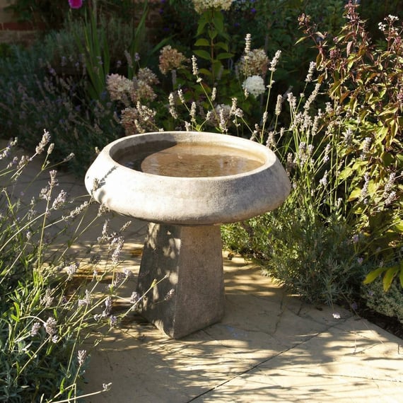 Pure And Simple Stone Birdbath