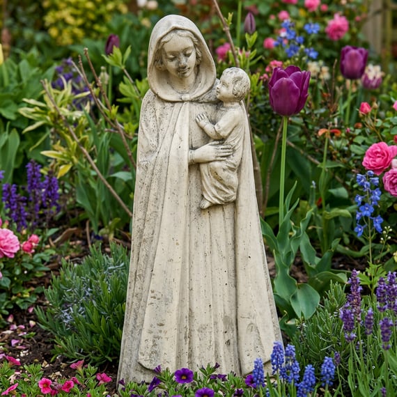 Madonna and Child Stone Statue