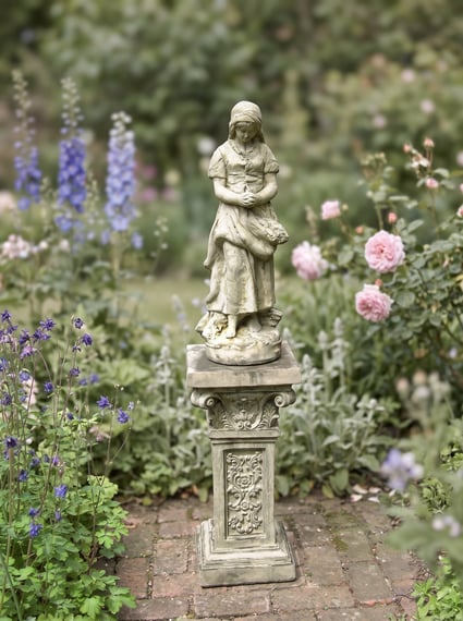 Peasant Girl Garden Statue