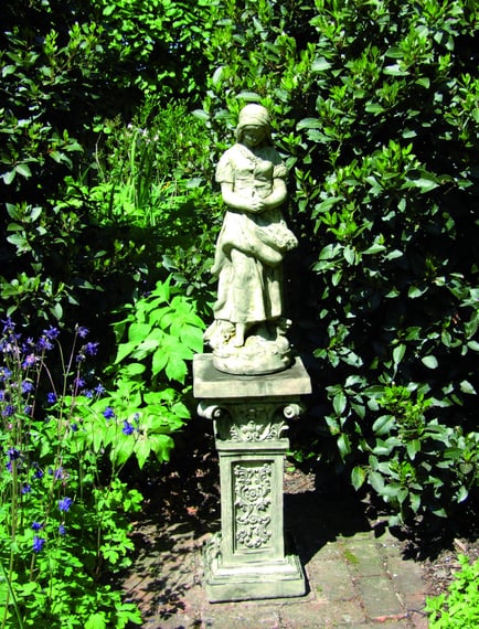 Peasant Girl Garden Statue in cast stone