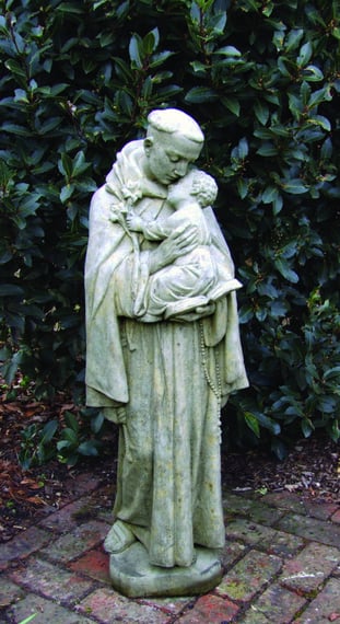 Saint Anthony Holding a Child Stone Garden Statue in cast stone