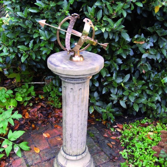 Medium Armillary on Brighton Stone Garden Pedestal