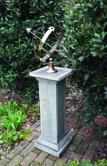 Large Armillary on Athenian Stone Garden Pedestal in cast stone