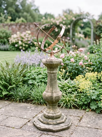 Large Armillary on Stone Garden Pedestal