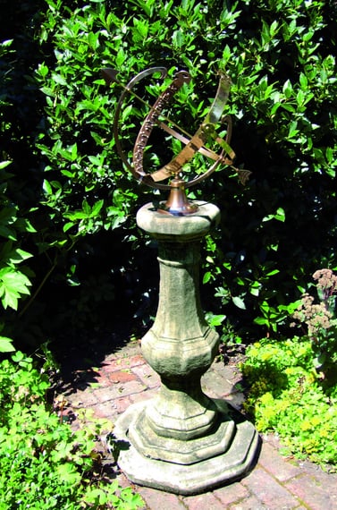 Large Armillary on Stone Garden Pedestal in cast stone